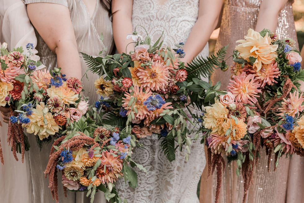 Bridal bouquets with dahlias