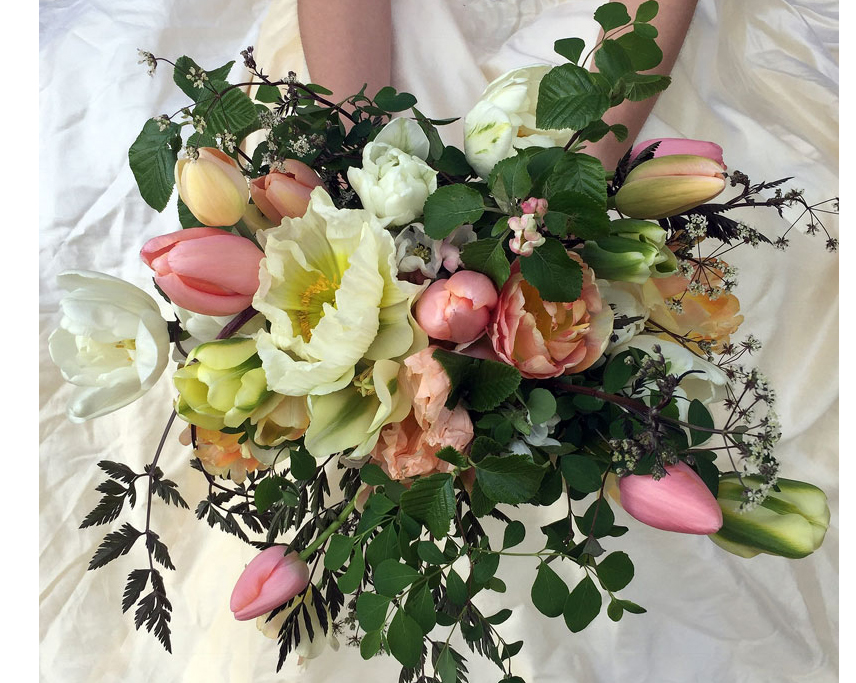 bridal bouquet with poppy