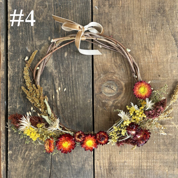 #4 dried wreath orange amber