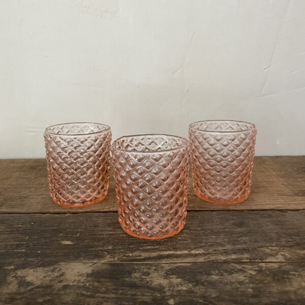 Small Pink Glass Votive