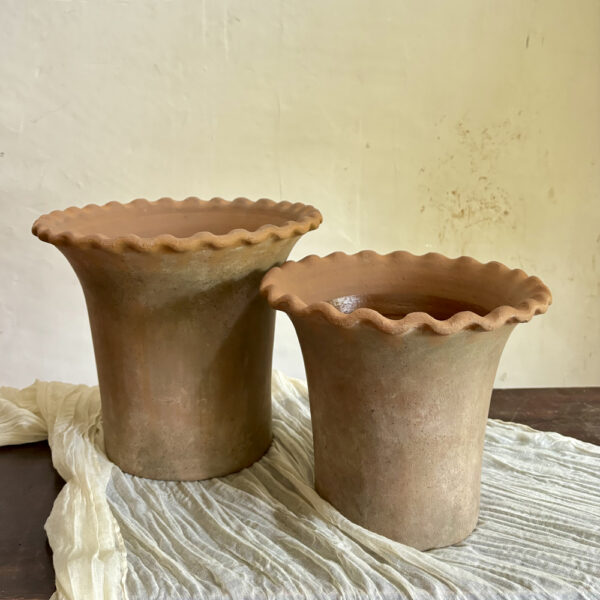 Scalloped Terracotta Vases - 2 Sizes